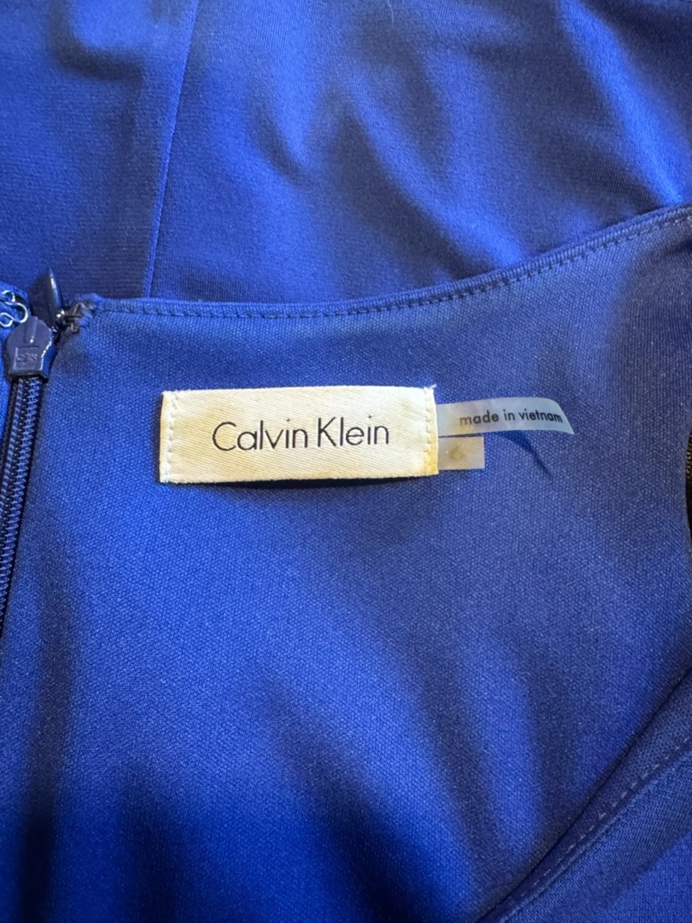 Calvin Klein Cobalt Blue 3/4 length Sleeve Sheath Dress - Picture 4 of 8